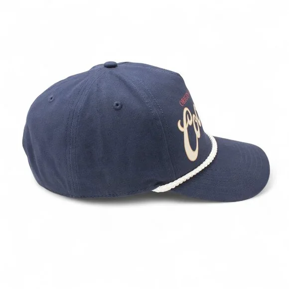 Coors Cappy Navy Blue Hunting/Fishing Rope Hat Duck Print Snapback - Picture 4 of 5